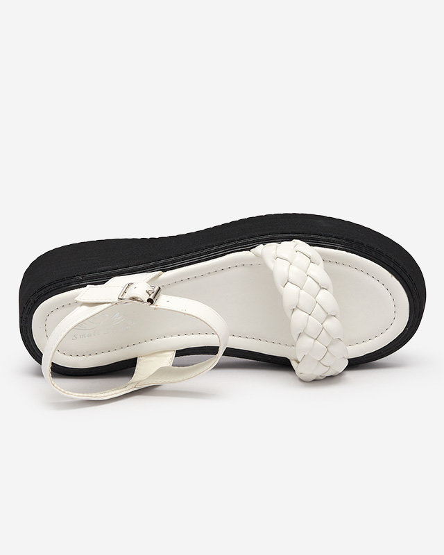 OUTLET Sandales blanches pour femmes sur semelle plus épaisse Usinos- Footwear
