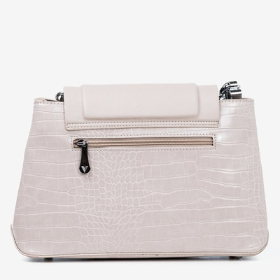 Sac à main femme gris avec gaufrage animalier - Sacs à main