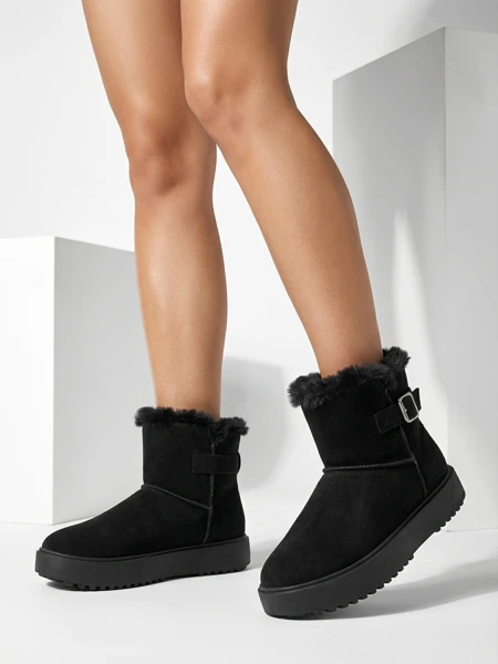 Royalfashion Bottes courtes style bottes de neige pour femmes Winter Crest