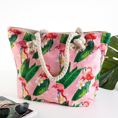 Sac de plage multicolore avec flamants roses - Sacs à main