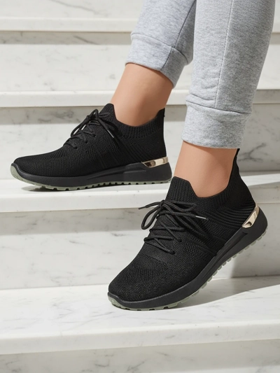 Baskets Noires à Talon Plat Mistrale pour Femmes