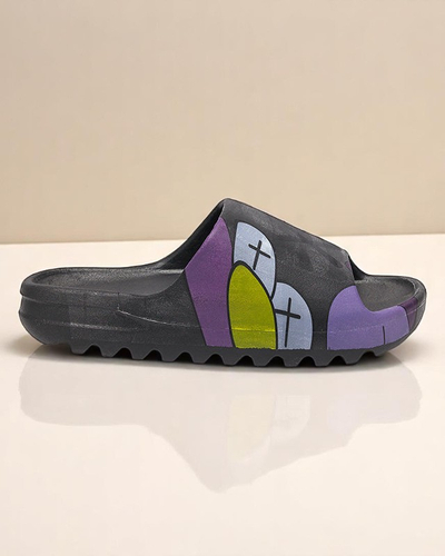 Pantoufles noires pour femmes par Elmino - Chaussures