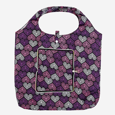 Sac shopping violet en forme de cœur plié en portefeuille - Accessoires