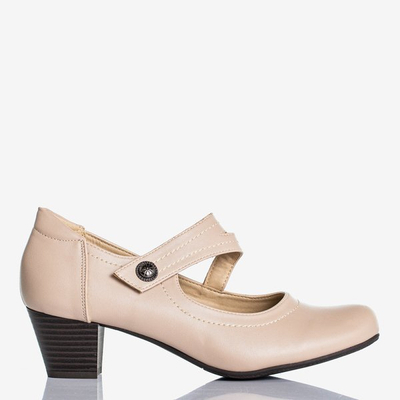 Escarpins beiges pour dames sur poteau bas Romsska - Footwear