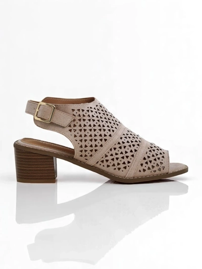 Royalfashion Sandales ajourées à talon bas Elira pour femmes