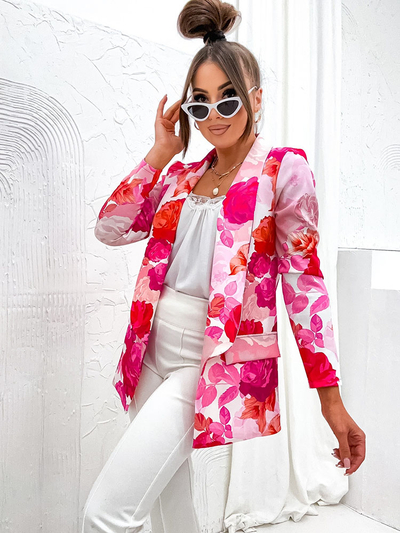 Royalfashion Couvre-lit de type blazer fleuri pour femme