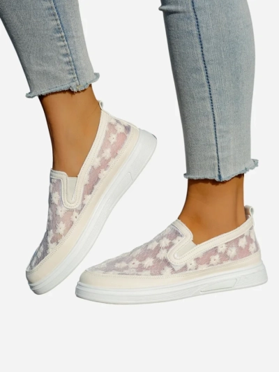 Mocassins pour femmes Royalfashion en maille avec fleurs Emzos