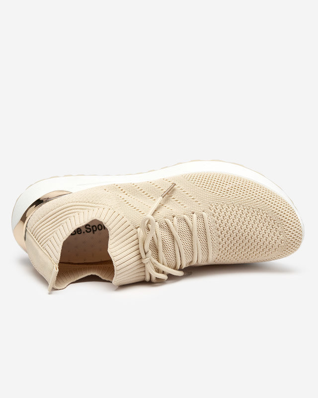 OUTLET Chaussures de sport femme en tissu beige Erina - Footwear