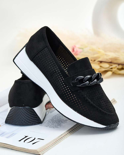 Royalfashion Mocassins femme ajourés avec chaîne Isolla