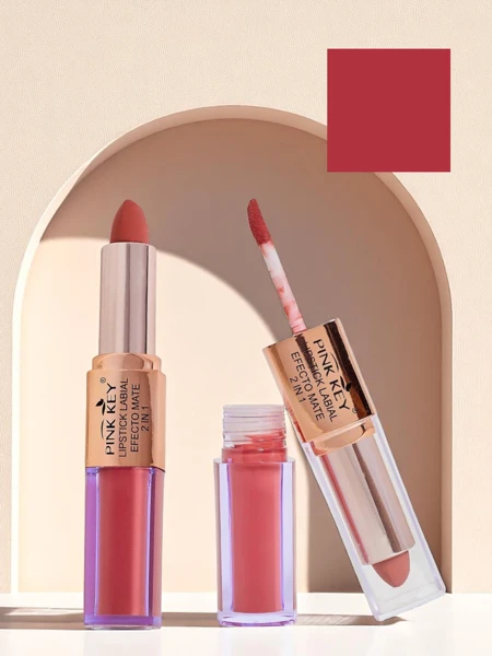 Rouge à lèvres mat en stick et liquide 2-en-1 Cerise Mocha