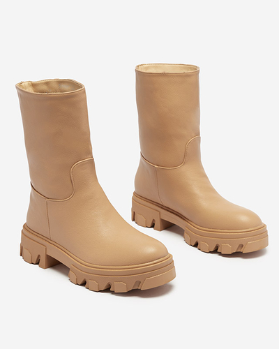 Bottines à enfiler pour femme avec isolation camel Mekira - Footwear