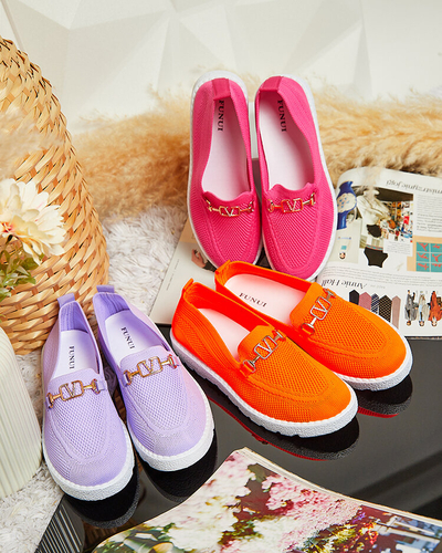 Royalfashion Mocassins en tissu pour femme avec ornementation dorée Erticae