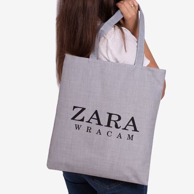 Sac en tissu gris avec l'inscription - Accessoires