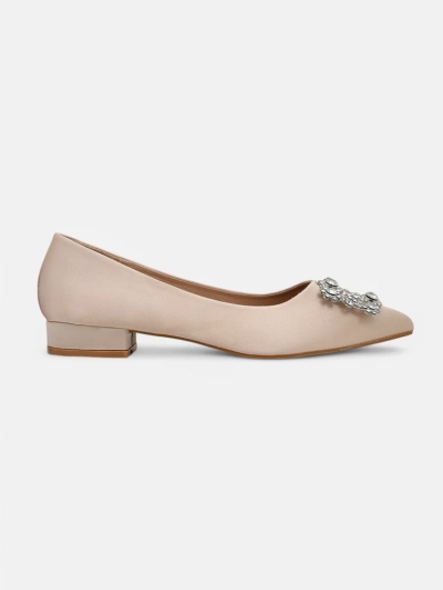 Royalfashion Ballerines pour femmes a'la satin avec une boucle décorative Legant