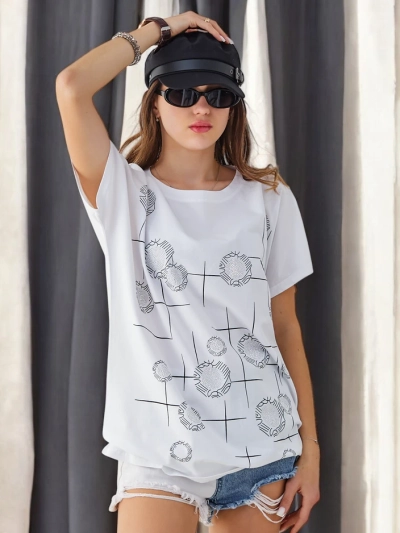 T-shirt en coton pour femmes Royalfashion avec impression