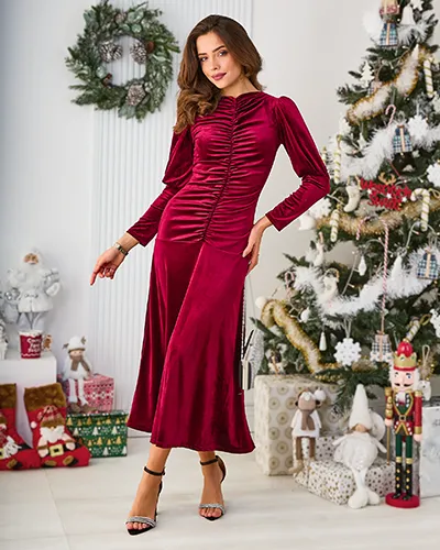 Robe midi pour femmes de Royalfashion avec fronces