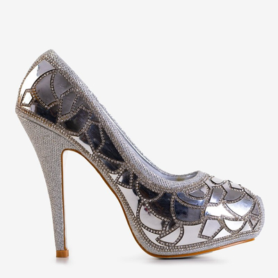 OUTLET Escarpins femme argent à talon haut Sera - Chaussures