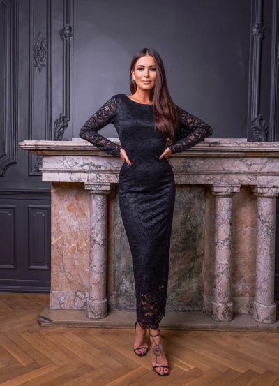 Robe midi en dentelle pour femme de Royalfashion