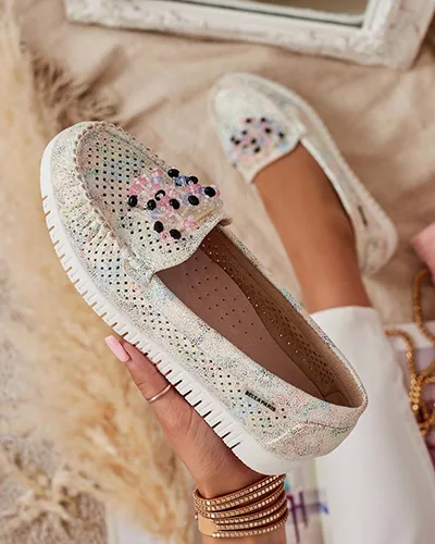 Royalfashion Mocassins ajourés perlés pour femme Namis