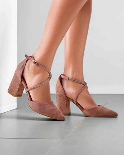 Royalfashion Pompes en suède éco pour femmes avec des brides Eurole