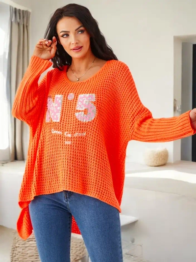 Pull en acrylique féminin tricoté Royalfashion avec inscriptions