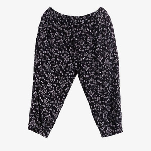 Pantalon femme à motifs noirs type pêcheurs - Vêtements 1