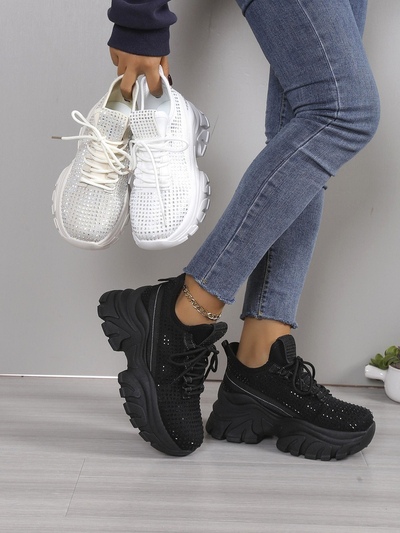 Royalfashion Baskets sportives pour femmes avec des strass Blysco