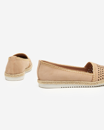 OUTLET Espadrilles femme beiges ajourées à enfiler Terila - Chaussures