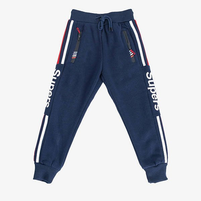 Pantalon de survêtement garçon bleu marine - Pantalon