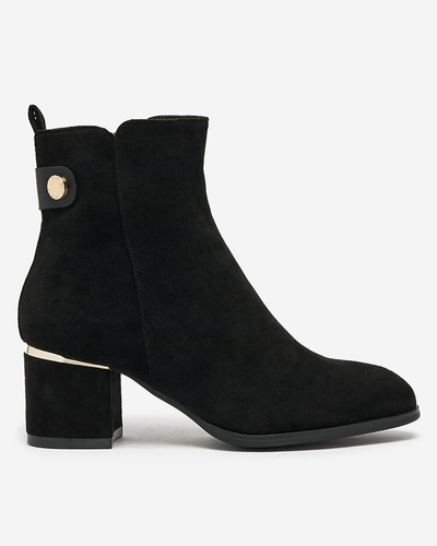 Royalfashion Bottes basses à talon aiguille pour femme en noir Dogdas