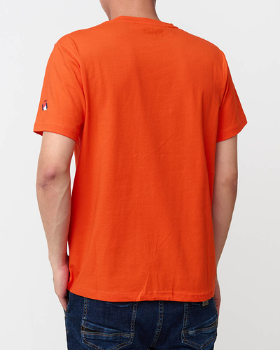 T-shirt imprimé homme orange - Vêtements