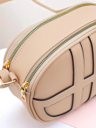 Royalfashion Petit sac à main rond pour femme en cuir écologique Riva Circle