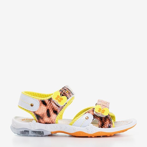 Sandales enfant Jamie orange et jaune - Chaussures