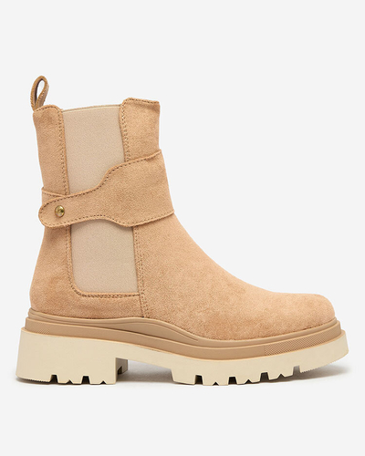 Royalfashion Bottes pour femmes marron clair avec lanière décorative Doasa