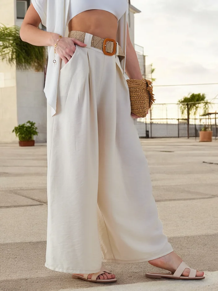 Pantalons larges tissés Royalfashion pour femmes