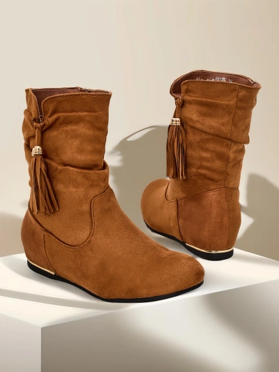 Royalfashion Eko - bottines en daim sur un talon compensé couvert adorables
