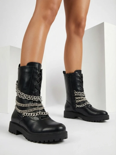 Royalfashion Bottes bagger pour femme en noir Goserre