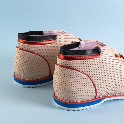 OUTLET Chaussures femme beiges avec une tige ajourée Lydie - Footwear
