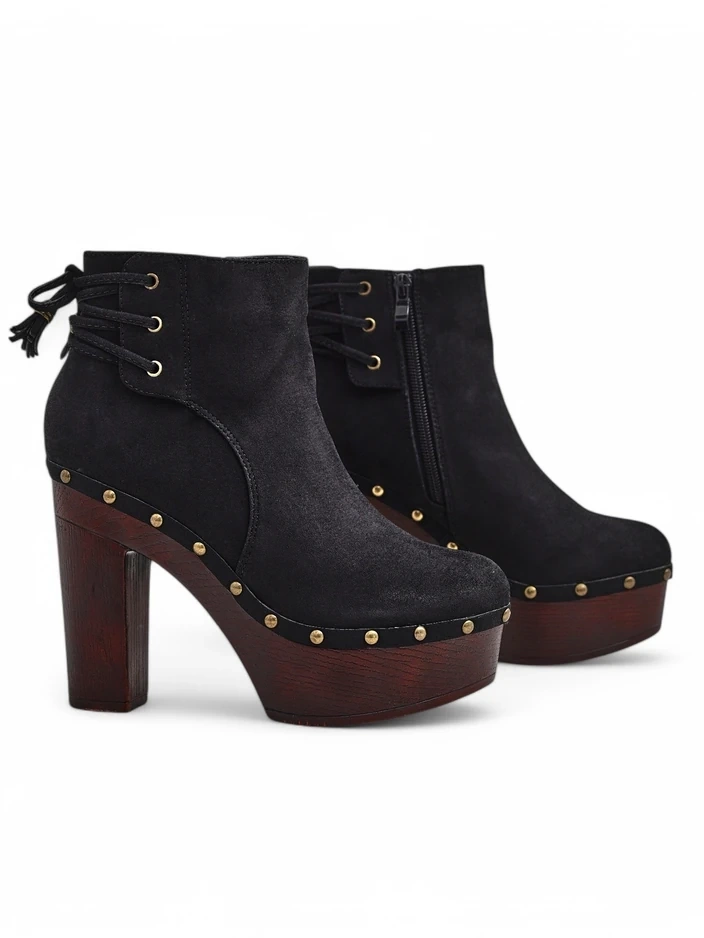 Royalfashion Bottines pour femmes à talon bloc Bezollos