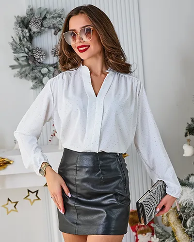 Royalfashion Chemise pour femme avec strass