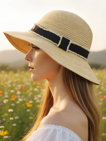 Royalfashion Chapeau de paille pour femme Sunny Meadow
