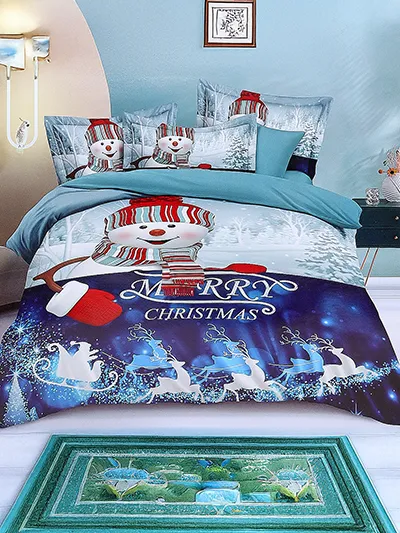Royalfashion Linge de lit de Noël 160x200 ensemble 3 PARTIES