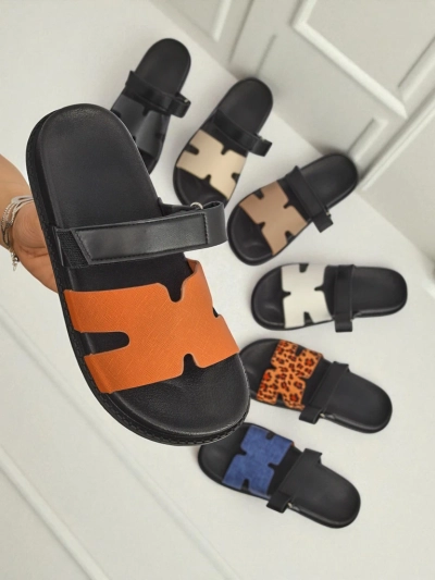 Royalfashion Sandales à enfiler pour femme en éco-cuir FlexiComfi