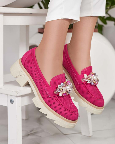 Royalfashion Mocassins pour femme avec cristaux colorés Glam