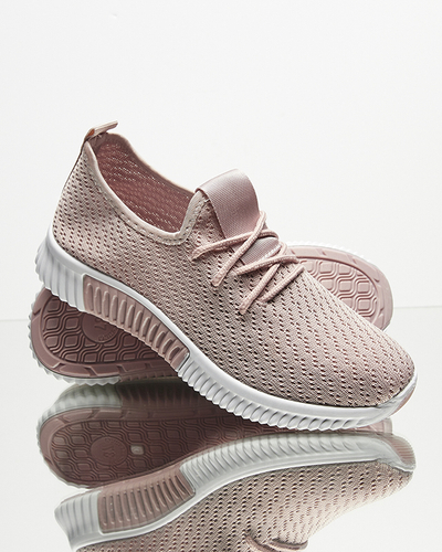 Rose chaussures de sport en tissu pour femmes Vobbu- Footwear
