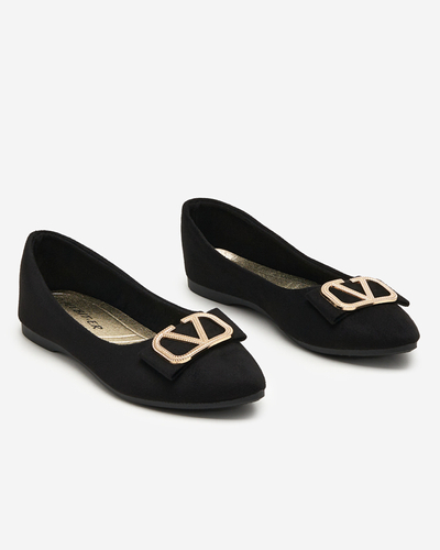 Ballerines noires pour femmes avec ornement sur le bout Cavo - Footwear