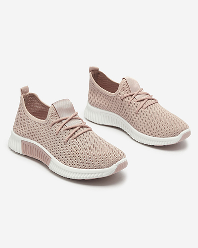 Rose chaussures de sport en tissu pour femmes Vobbu- Footwear