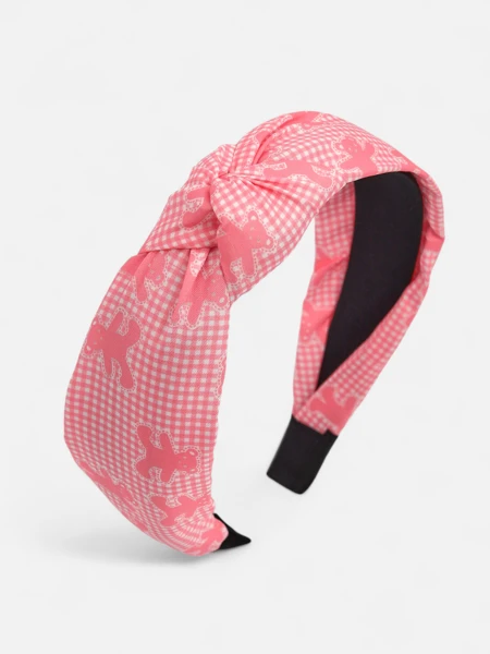 Royalfashion Serre-tête tressé à carreaux et oursons