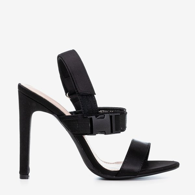 Sandales noires sur un montant avec velcro Spolisa - Chaussures 1