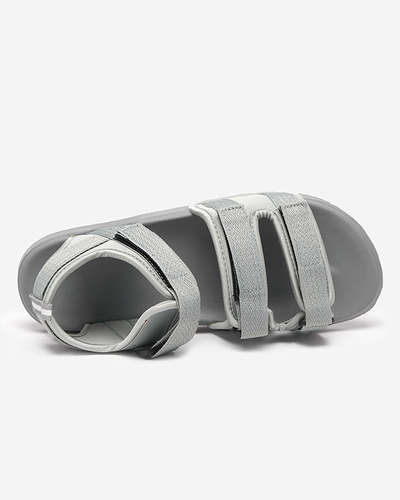 Sandales pour hommes gris clair avec velcro Crostal - Footwear